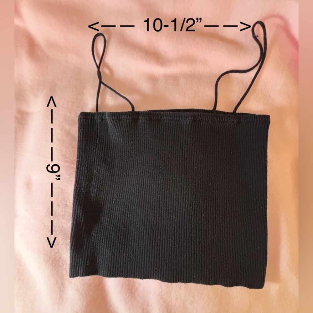 Brandie Melville Black Ribbed Women's Cropped Camisole - Picture 3 of 4